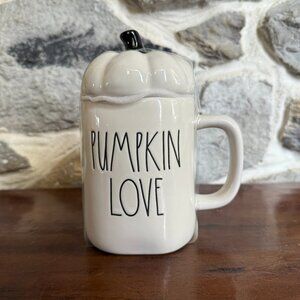 New Rae Dunn fall mug pumpkin love w/ pumpkin lid